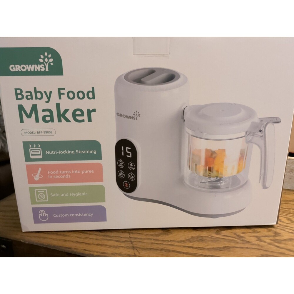 Grownsy Baby Food Maker with Steam Basket, One Step Baby Food Processor Steamer